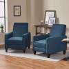 Christopher Knight Home Emmie Fabric Recliner (Set of 2), Wheat, Dark Brown(Navy Blue  Dark Brown)