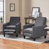 Christopher Knight Home Emmie Fabric Recliner (Set of 2), Wheat, Dark Brown(Smoke  Dark Brown)