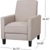 Christopher Knight Home Emmie Fabric Recliner (Set of 2), Wheat, Dark Brown(Wheat  Dark Brown)