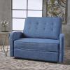 Christopher Knight Home GDFStudio Christopher Knight Home Calliope Buttoned Fabric Reclining Loveseat, Muted Blue / Black