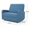Christopher Knight Home GDFStudio Christopher Knight Home Calliope Buttoned Fabric Reclining Loveseat, Muted Blue / Black