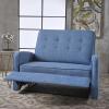 Christopher Knight Home GDFStudio Christopher Knight Home Calliope Buttoned Fabric Reclining Loveseat, Muted Blue / Black