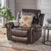 Christopher Knight Home GDFStudio Christopher Knight Home Gavin Faux Leather Gliding Recliner, Dark Brown