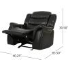 Christopher Knight Home GDFStudio Great Deal Furniture Merit Black Leather Recliner/Glider Chair