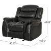 Christopher Knight Home GDFStudio Great Deal Furniture Merit Black Leather Recliner/Glider Chair