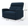 Christopher Knight Home GDFStudio Hana Plush Cushion Tufted Back Loveseat Recliner (Fabric/Navy Blue)., 37D x 46.5W x 40H in