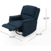 Christopher Knight Home GDFStudio Jemma Tufted Fabric Swivel Gliding Recliner Chair, Plastic, (Navy Blue), 31.25 x 37.50 x 38.25