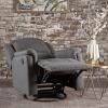 Christopher Knight Home GDFStudio Jemma Tufted Slate Microfiber Swivel Gliding Recliner Chair(Charcoal / Black)