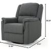 Christopher Knight Home GDFStudio Jemma Tufted Slate Microfiber Swivel Gliding Recliner Chair(Charcoal / Black)