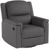 Christopher Knight Home GDFStudio Jemma Tufted Slate Microfiber Swivel Gliding Recliner Chair(Charcoal / Black)