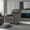 Christopher Knight Home GDFStudio Jemma Tufted Slate Microfiber Swivel Gliding Recliner Chair(Slate / Black)