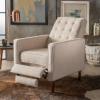 Christopher Knight Home Macedonia Mid Century Modern Tufted Back Fabric Recliner (Cream)
