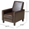 Christopher Knight Home Marshal Contemporary Bonded Leather Recliner (Set of 2), Brown and Dark Brown
