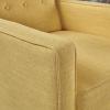 Christopher Knight Home Mervynn Mid-Century Modern Fabric Recliners, 2-Pcs Set, Muted Yellow / Dark Espresso(Muted Yellow)