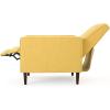Christopher Knight Home Mervynn Mid-Century Modern Fabric Recliners, 2-Pcs Set, Muted Yellow / Dark Espresso(Muted Yellow)