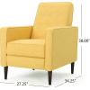 Christopher Knight Home Mervynn Mid-Century Modern Fabric Recliners, 2-Pcs Set, Muted Yellow / Dark Espresso(Muted Yellow)