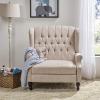 Christopher Knight Home Salome Push Back Recliner, Light Gray, Dark Brown(Beige  Dark Brown)