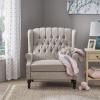 Christopher Knight Home Salome Push Back Recliner, Light Gray, Dark Brown(Light Gray  Dark Brown)