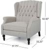 Christopher Knight Home Salome Push Back Recliner, Light Gray, Dark Brown(Light Gray  Dark Brown)