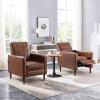 Deborah Mid-Century Modern Button Tufted Recliners (Set of 2), Cognac Brown and Dark Espresso