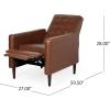 Deborah Mid-Century Modern Button Tufted Recliners (Set of 2), Cognac Brown and Dark Espresso