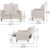 Denison Tufted Loveseat Pushback Recliner – Faux Leather – Cognac Brown/Dark Espresso(Wheat + Dark Espresso)