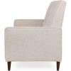 Denison Tufted Loveseat Pushback Recliner – Faux Leather – Cognac Brown/Dark Espresso(Wheat + Dark Espresso)