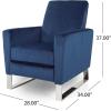 GDFStudio Christopher Knight Home Arvin Push Back High Leg Recliner, Cobalt, Silver