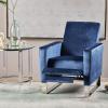 GDFStudio Christopher Knight Home Arvin Push Back High Leg Recliner, Cobalt, Silver