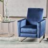 GDFStudio Christopher Knight Home Arvin Push Back High Leg Recliner, Cobalt, Silver