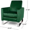 GDFStudio Christopher Knight Home Arvin Push Back High Leg Recliner, Emerald, Silver