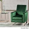 GDFStudio Christopher Knight Home Arvin Push Back High Leg Recliner, Emerald, Silver