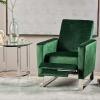 GDFStudio Christopher Knight Home Arvin Push Back High Leg Recliner, Emerald, Silver