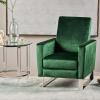 GDFStudio Christopher Knight Home Arvin Push Back High Leg Recliner, Emerald, Silver