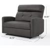 GDFStudio Christopher Knight Home Halima Microfiber 2-Seater Recliner, Slate(Slate)
