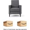 GDFStudio Christopher Knight Home Mervynn Mid-Century Modern Fabric Recliners, 2-Pcs Set, Muted Green / Dark Espresso(Grey)