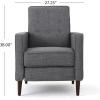 GDFStudio Christopher Knight Home Mervynn Mid-Century Modern Fabric Recliners, 2-Pcs Set, Muted Green / Dark Espresso(Grey)
