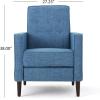 GDFStudio Christopher Knight Home Mervynn Mid-Century Modern Fabric Recliners, 2-Pcs Set, Muted Green / Dark Espresso(Muted Blue)