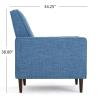 GDFStudio Christopher Knight Home Mervynn Mid-Century Modern Fabric Recliners, 2-Pcs Set, Muted Green / Dark Espresso(Muted Blue)