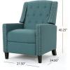 GDFStudio Izaak Tufted Back Fabric Recliner Chair (Dark Teal) 34D x 27.5W x 40.25H in(Dark Teal / Dark Brown)
