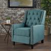 GDFStudio Izaak Tufted Back Fabric Recliner Chair (Dark Teal) 34D x 27.5W x 40.25H in(Dark Teal / Dark Brown)