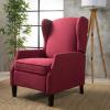 GDFStudio Weyland Wingback Traditional Fabric Recliner (Deep Red) 33.25D x 26.5W x 40H in(Deep Red)