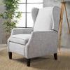 GDFStudio Weyland Wingback Traditional Fabric Recliner (Deep Red) 33.25D x 26.5W x 40H in(Light Grey Tweed)