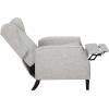GDFStudio Weyland Wingback Traditional Fabric Recliner (Deep Red) 33.25D x 26.5W x 40H in(Light Grey Tweed)