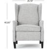 GDFStudio Weyland Wingback Traditional Fabric Recliner (Deep Red) 33.25D x 26.5W x 40H in(Light Grey Tweed)