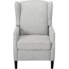 GDFStudio Weyland Wingback Traditional Fabric Recliner (Deep Red) 33.25D x 26.5W x 40H in(Light Grey Tweed)
