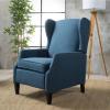 GDFStudio Weyland Wingback Traditional Fabric Recliner (Deep Red) 33.25D x 26.5W x 40H in(Navy Blue)
