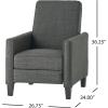 Great Deal Furniture Lucas Grey Recliner Club Chair 34D x 26.75W x 36.25H in