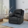 Great Deal Furniture Teresa Classic Tufted Leather Swivel Recliner, Black 37.5D x 39W x 39.75H Inch