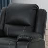 Great Deal Furniture Teresa Classic Tufted Leather Swivel Recliner, Black 37.5D x 39W x 39.75H Inch
